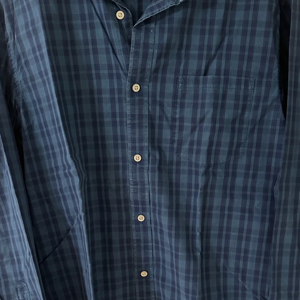 Banana Republic Navy Plaid Casual Shirt